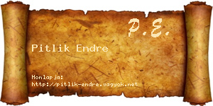 Pitlik Endre névjegykártya
